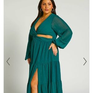 Edelyn Midi Emerald Dress